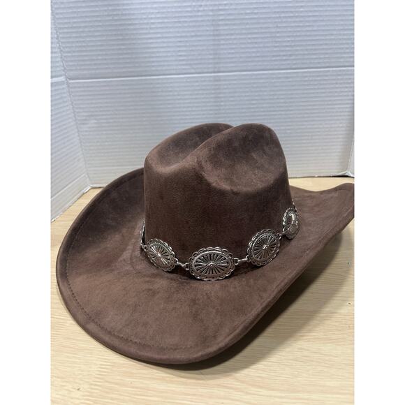 ILLUMA Western Rodeo Woman Hat Silver Tone Concho Band Polyester Felt NWOT main image 9